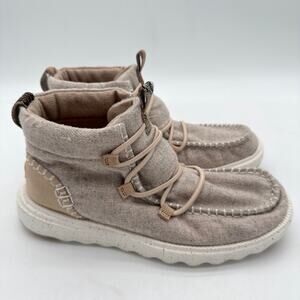 Hey Dude Reyes Boot Wool Leather Light Grey Beige Pull on Cushion Comfort 10